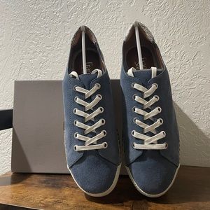 NWT/Box Franco Sarto Blue Suede Espadrille Sneaker Sz. 10